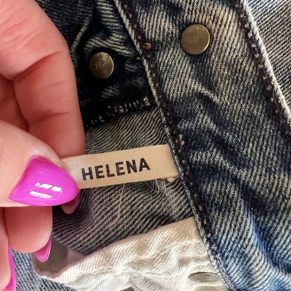 GRLFRND Light Wash Helena‎ Midrise Straight Leg Cropped. Raw Hem Size 28 - Picture 12 of 12